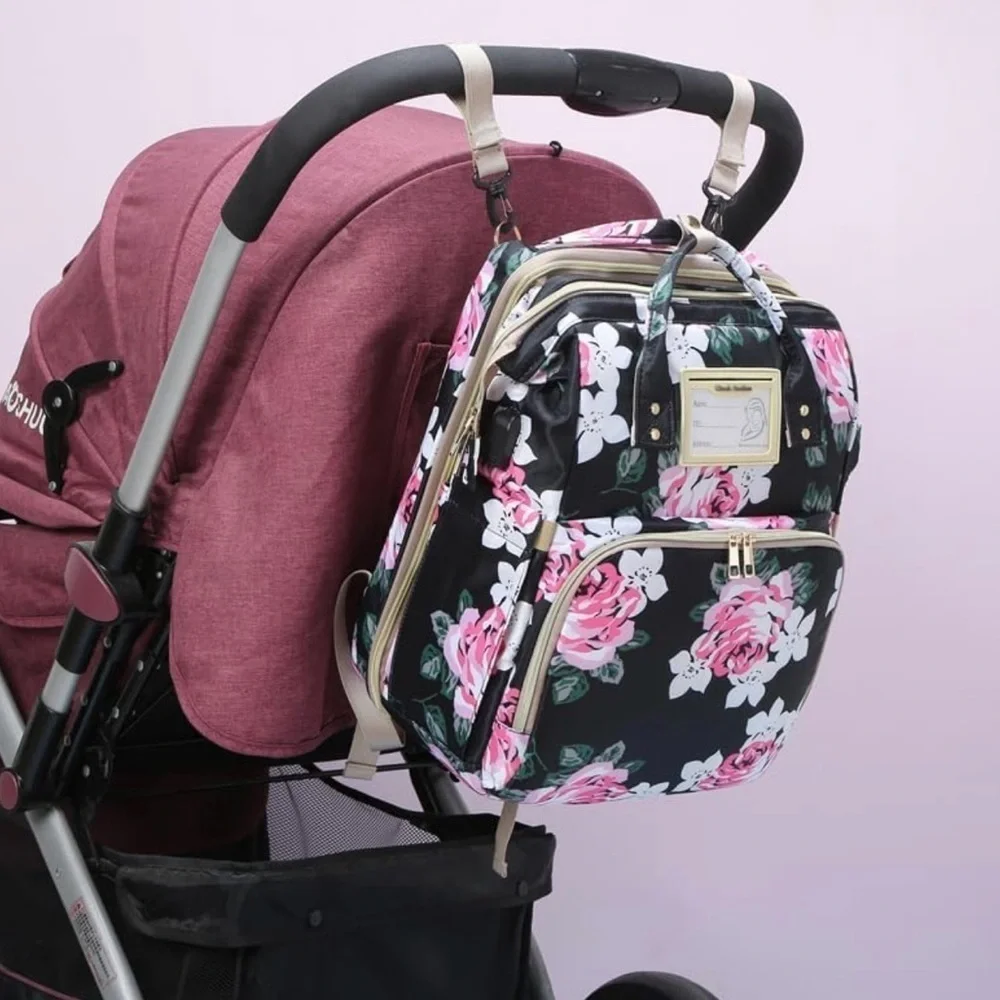 Diaper Bag Large Capacity Bags Floral Durable with Changing Station for Baby-NWT